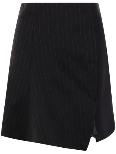 Sacai Side-slit Skirt In Black