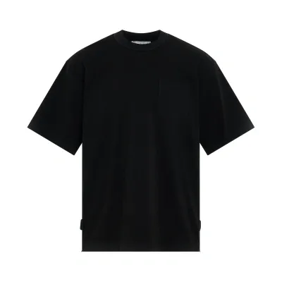 Sacai Side Zip Cotton Jersey T-shirt In Black