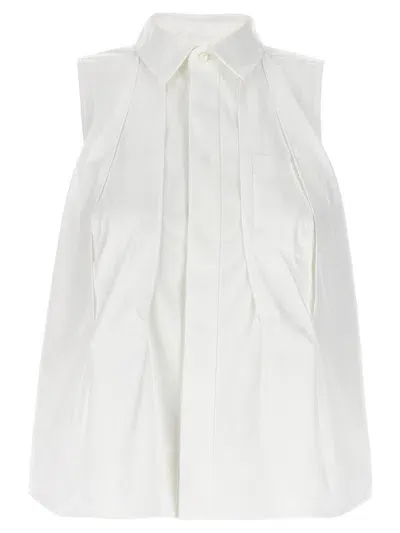 Sacai Sleeveless Shirt In White