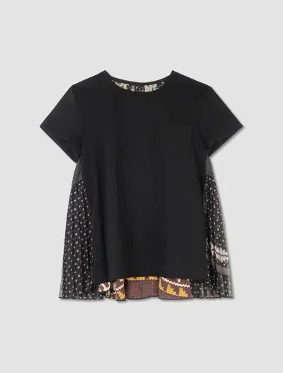 Sacai T-shirt In Black Mix