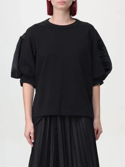 Sacai T-shirt  Woman Color Black In Schwarz