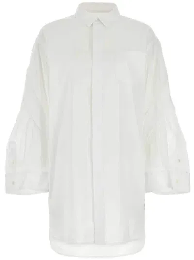 Sacai Thomas Mason Shirt Dress In White