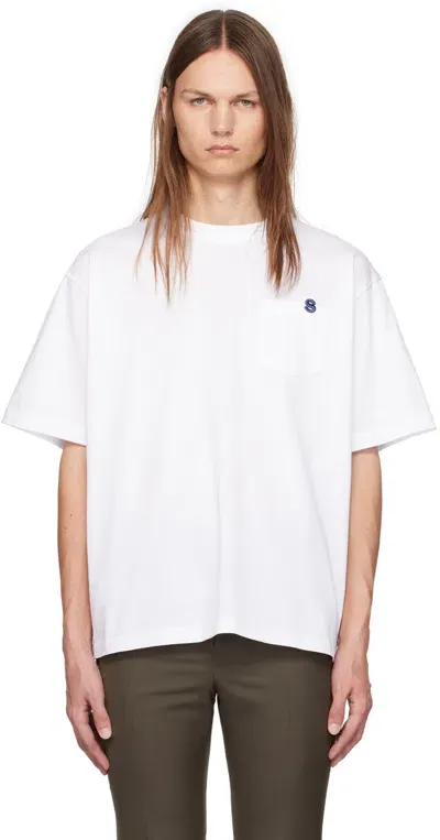 Sacai White 's' T-shirt In 101 White