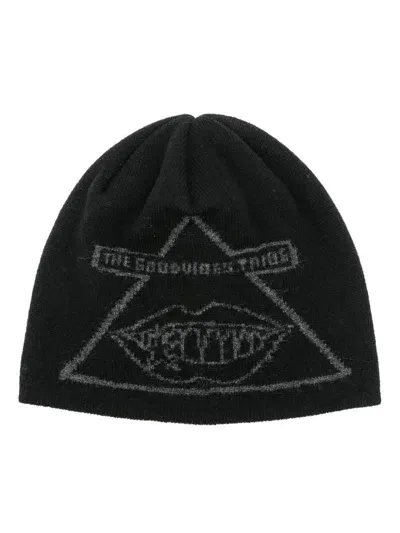 Sacai X Gonz The Good Vibes Tribe Beanie In Black