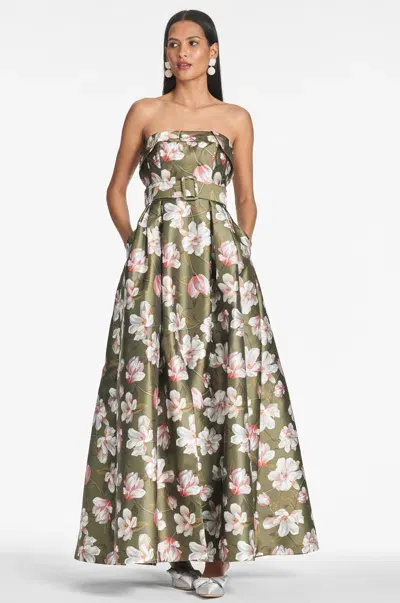 Sachin & Babi Brielle Gown In Moss Magnolia