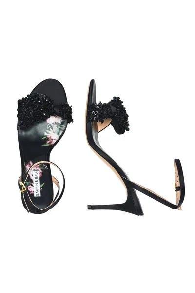 Sachin & Babi Chelsea Embellished Obi-bow Open Toe In Black