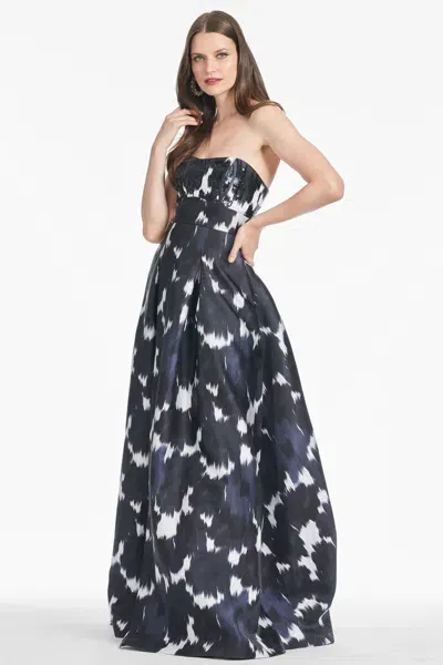 Sachin & Babi Embellished Giovanna Gown In Dark As Night Ikat