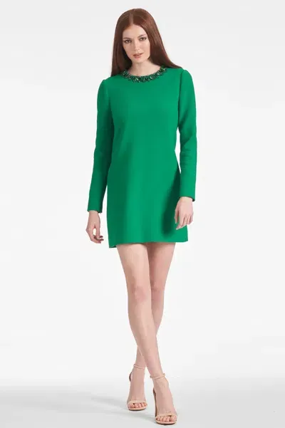 Sachin & Babi Lily Crystal-embellished A-line Mini Dress In Cadmium Green