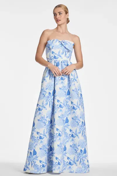 Sachin & Babi Isabeau Gown In Powder Azure Fields