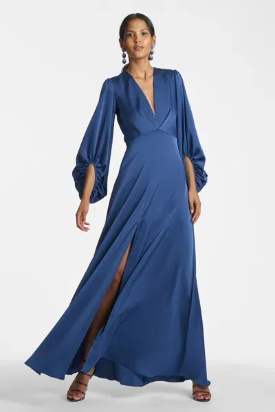 Sachin & Babi Jenny Gown In Washed Indigo