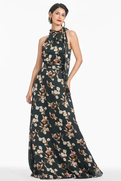 Sachin & Babi Kayla Gown In Black Venetia Petal