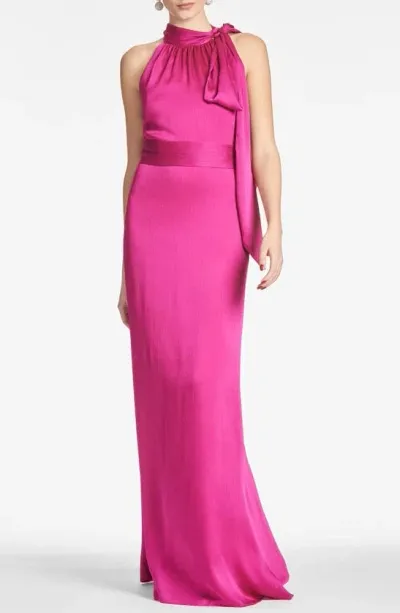 Sachin & Babi Kayla Halter Gown In Dragonfruit