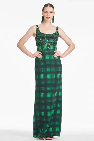 Sachin & Babi Lana Gown In Green