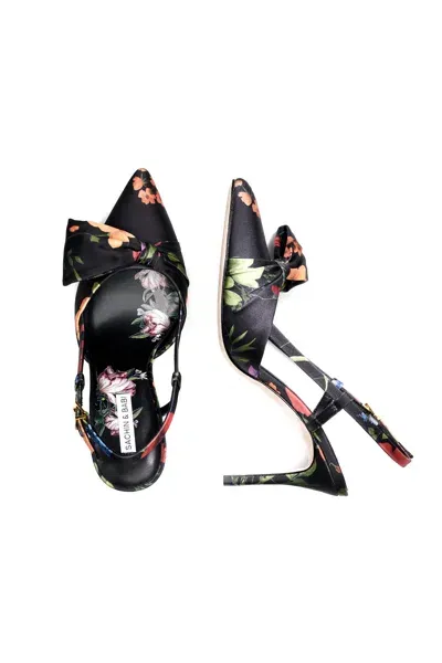 Sachin & Babi Lenox Obi-bow Slingback In Noir Wildflower