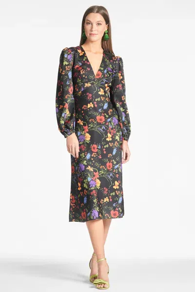 Sachin & Babi Lola Floral-print Midi Dress In Noir Bouquet