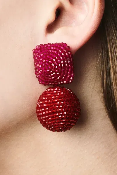 Sachin & Babi Lydia Earrings In Raspberry / Ruby