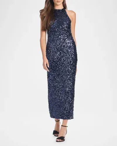 Sachin & Babi Meera Sleeveless Sequin Column Midi Dress In Night Sky