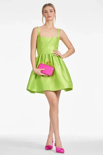 Sachin & Babi Samira Dupioni Mini Dress In Green