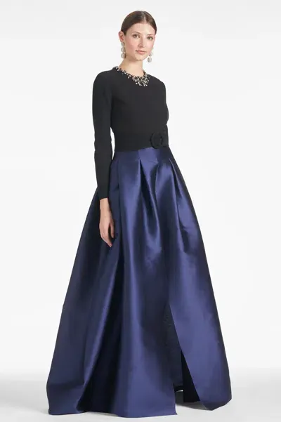 Sachin & Babi Victoria Gown In Black/navy