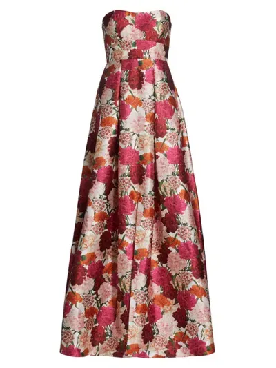 Sachin & Babi Women's Giovanna Pleated Floral-print Mikado Gown In Molti Fiore