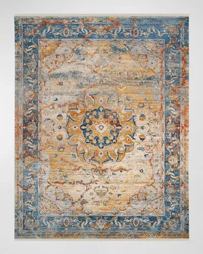 Safavieh Dallyce Power Loomed Rug, 6' X 9' In Blue, Orange 