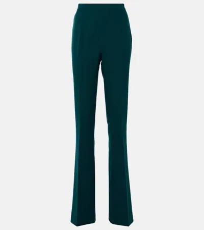 Safiyaa Alexa High-rise Crêpe Flared Pants In Green