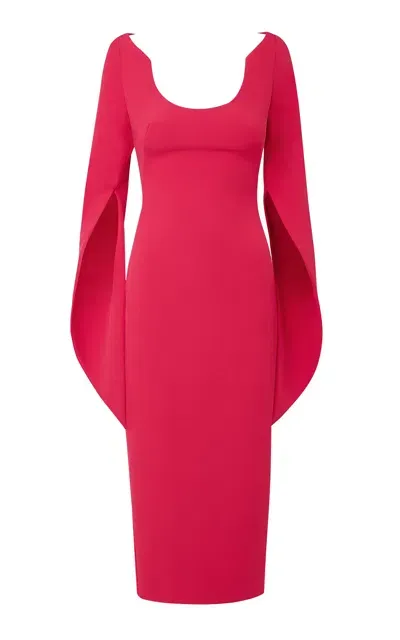 Safiyaa Evera Crepe Midi Dress In Berry