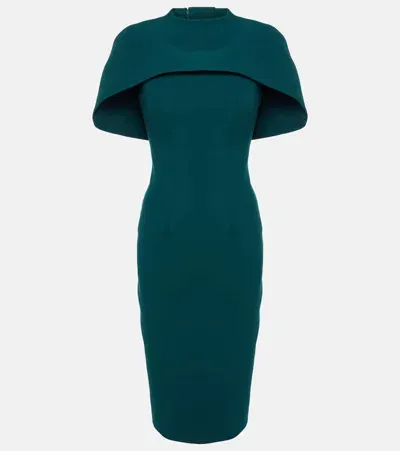 Safiyaa Kalika Caped Midi Dress In Green