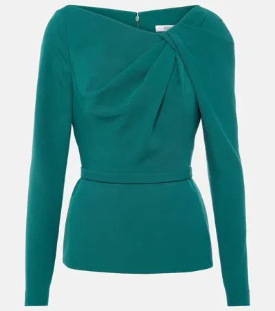 Safiyaa Manya Gathered Crêpe Top In Green