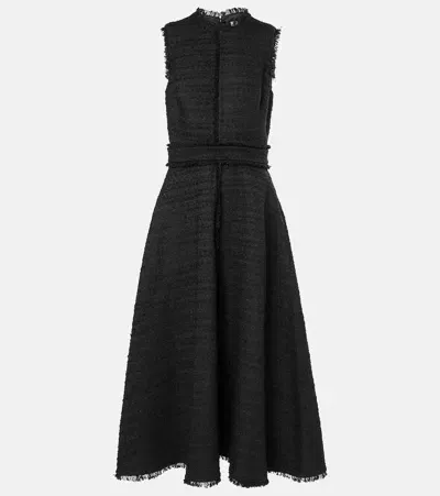 Safiyaa Mary Tweed Midi Dress In Black