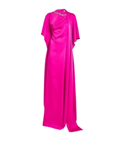 Safiyaa Picasso-trim Reda Maxi Dress In Pink