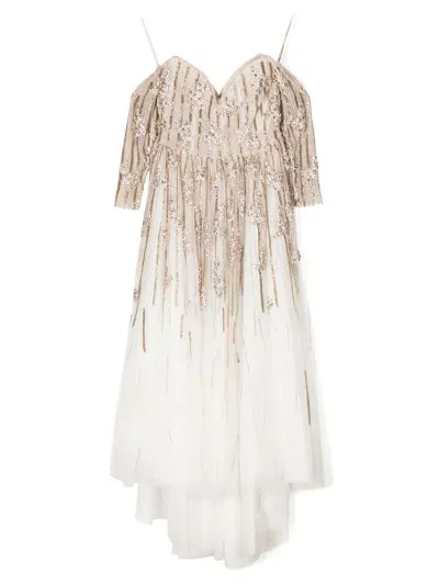 Saiid Kobeisy Bead-embellished Tulle Dress In Pink