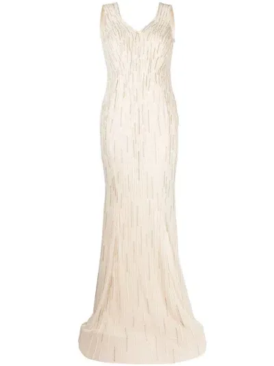 Saiid Kobeisy Beaded Open-back Mermaid Gown In White