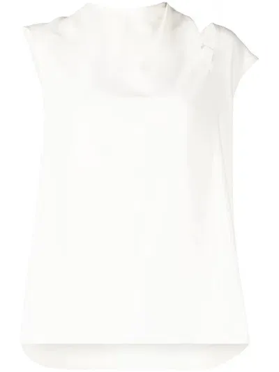 Saiid Kobeisy Georgette Cut-out Blouse In White