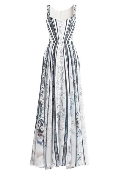 Saiid Kobeisy Graphic-print Gown In Blue