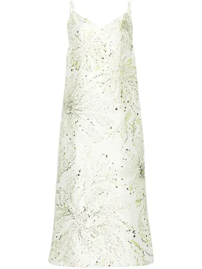 Saiid Kobeisy Printed Mikado Dress In Green