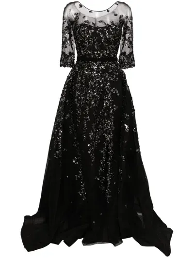 Saiid Kobeisy Sequin-embellished Tulle Gown In Schwarz