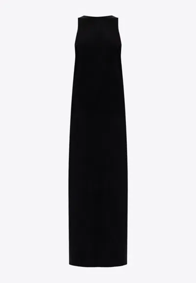 Saint Laurent Back-tie Satin Crepe Dress In Black