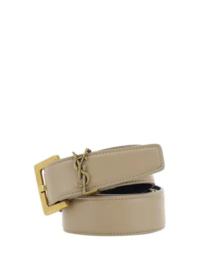 Saint Laurent Belt In Beige