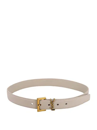 Saint Laurent Belt In Crema Soft