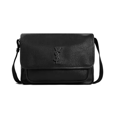 Saint Laurent Black Calf Leather Niki Messenger Bag