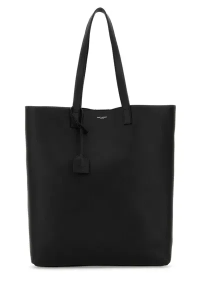 Saint Laurent Black Leather Bold Shopping Bag