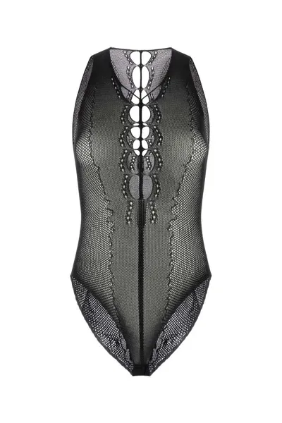 Saint Laurent Black Mesh Bodysuit