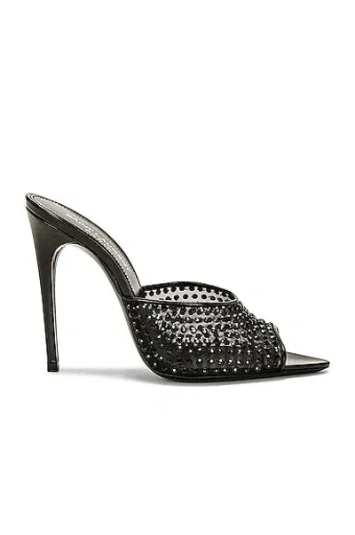 Saint Laurent Blonde Mule Sandal In Nero & Jet