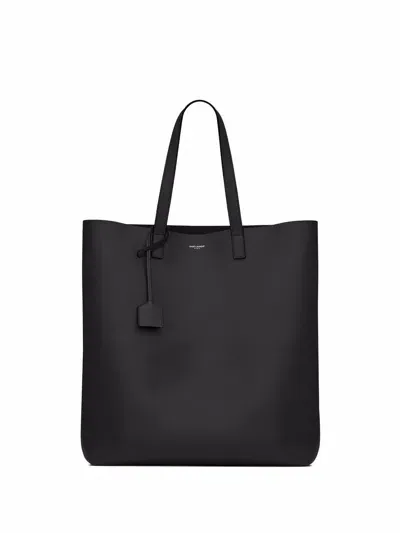 Saint Laurent Bold Leather Tote Bag In Black