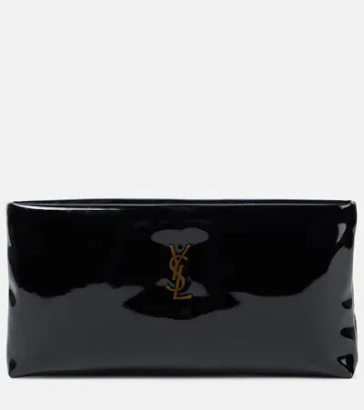 Saint Laurent Calypso Leather Pouch In Black