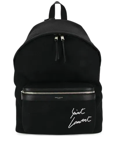 Saint Laurent Canvas City Backpack Bags In Black