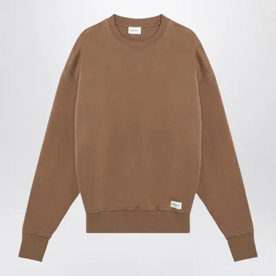 Saint Laurent Caramel Coloured Plush Sweatshirt In Brown