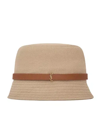 Saint Laurent Cassandre Bucket Hat In Nude