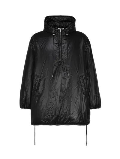 Saint Laurent Cassandre Windbreaker In Nylon In Black